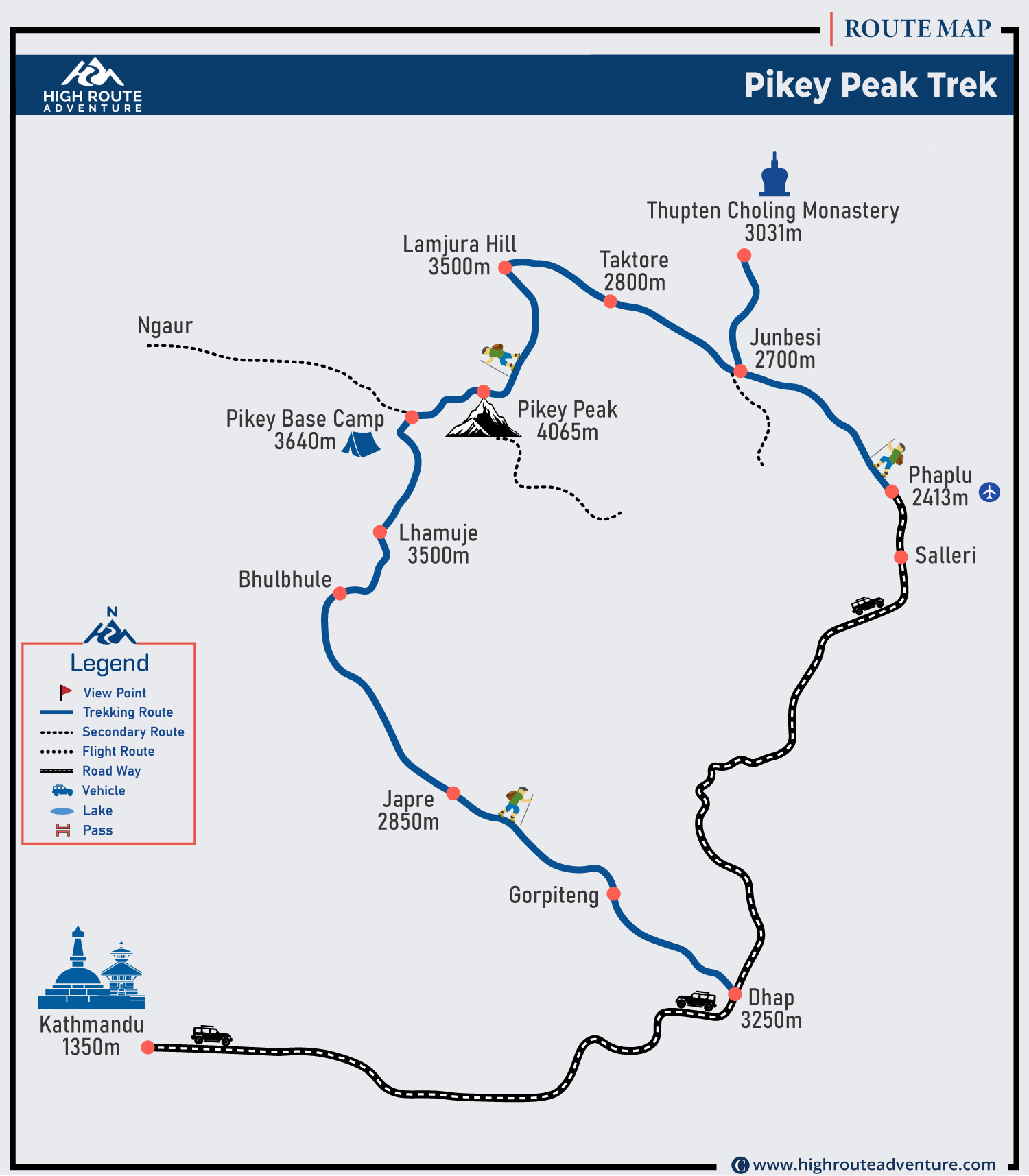 Pikey Peak Trek Map
