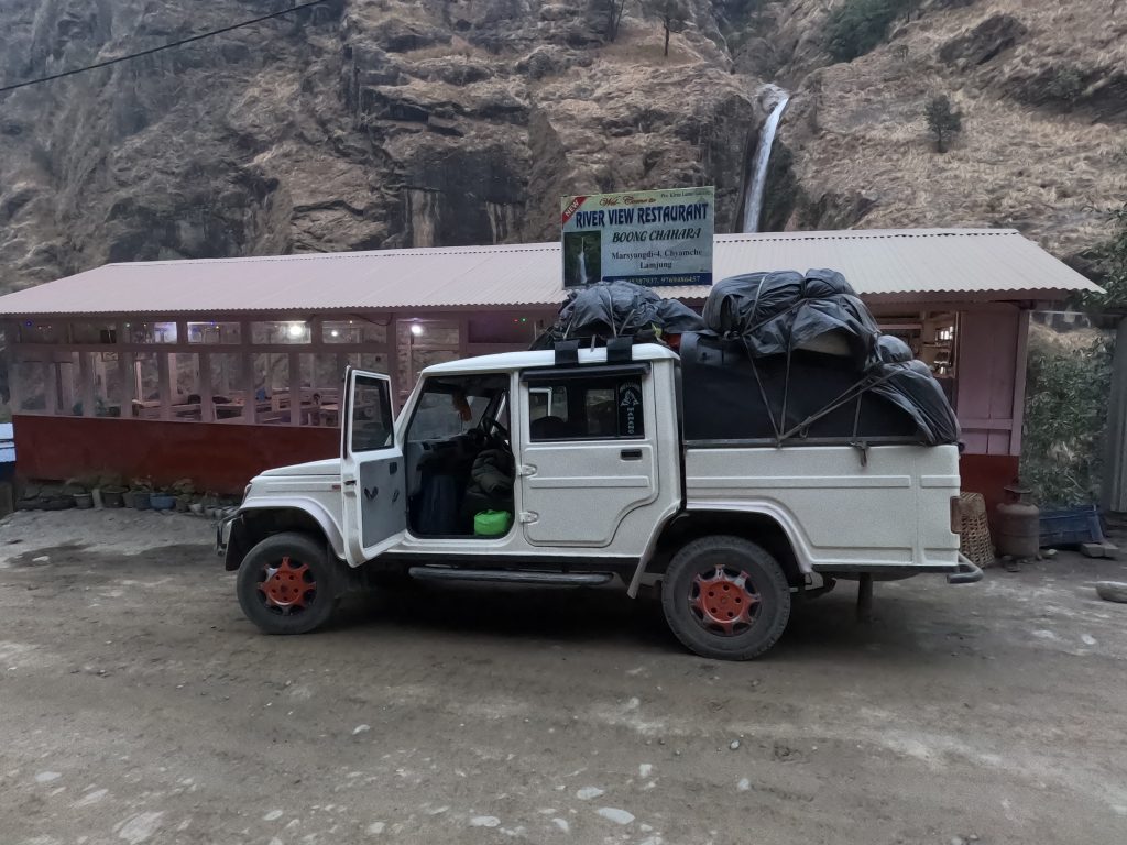Heading toward besisahar on Private Jeep