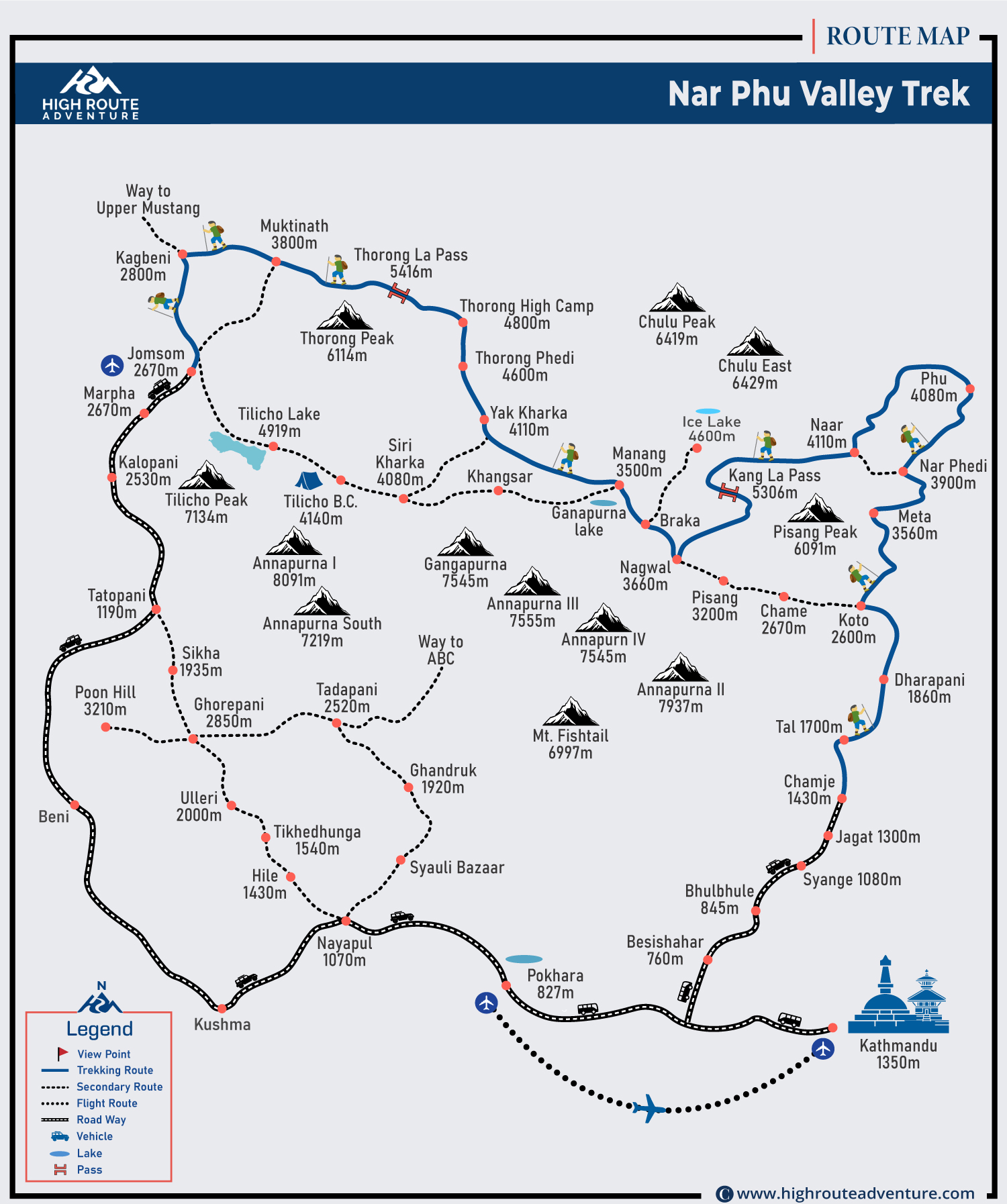 Nar Phu Valley Trek Map