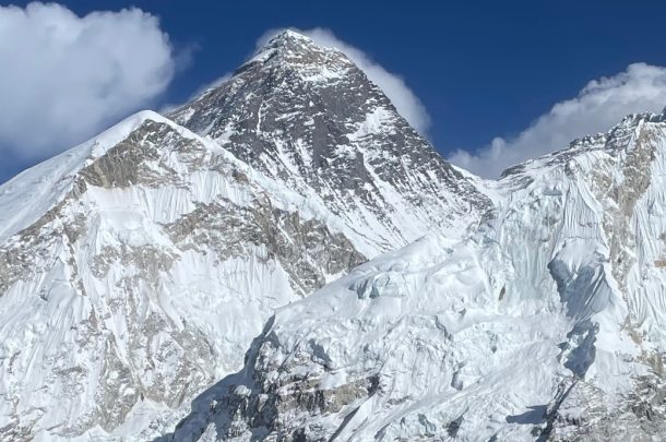 Mount Everest location in Nepal, Himalayas.