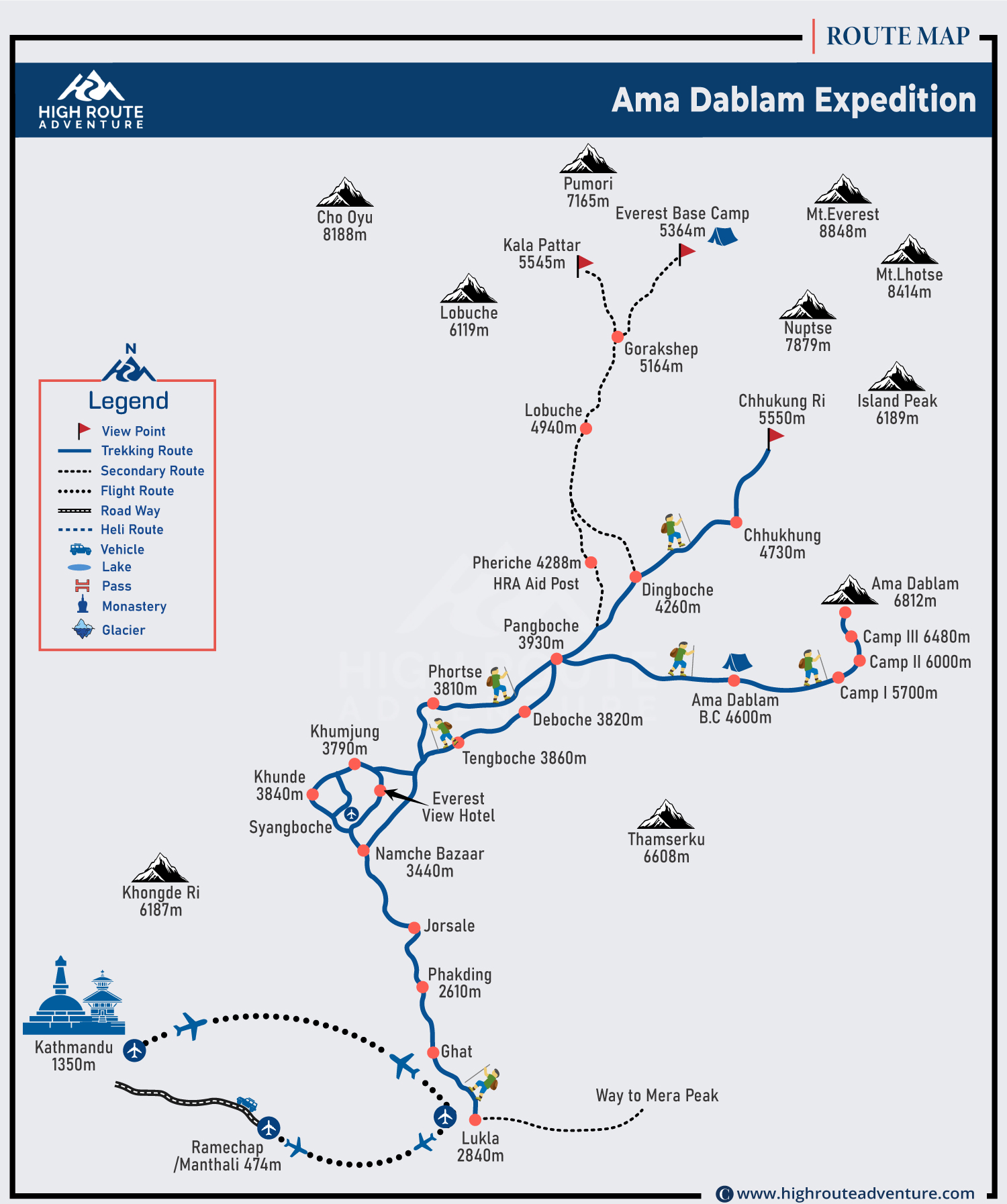 Ama Dablam Expedition Map