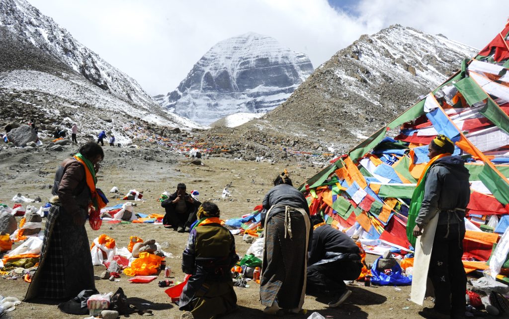 Tibetan Pilgrims Performing Kailash Outer Kora