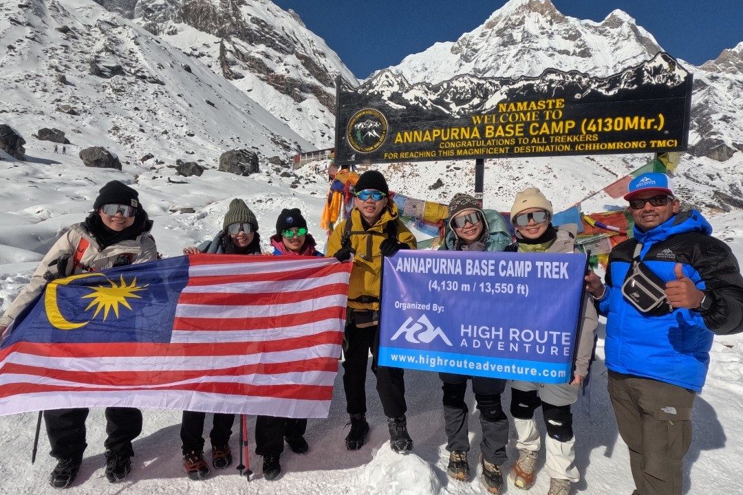 Team Malaysia arrived in Annapurna Base Camp