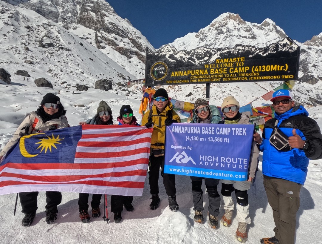 Team Malaysia arrived in Annapurna Base Camp