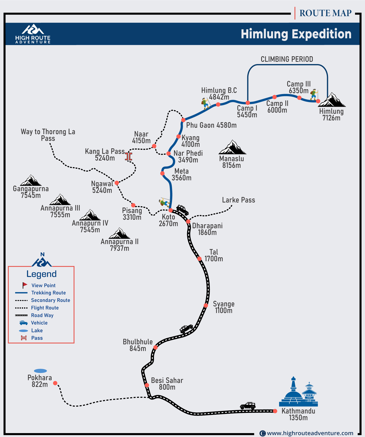 Himlung Expedition Map