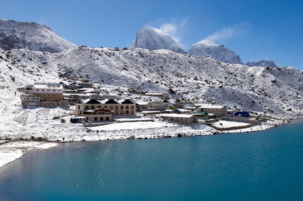 Gokyo Lake with Gokyo Village