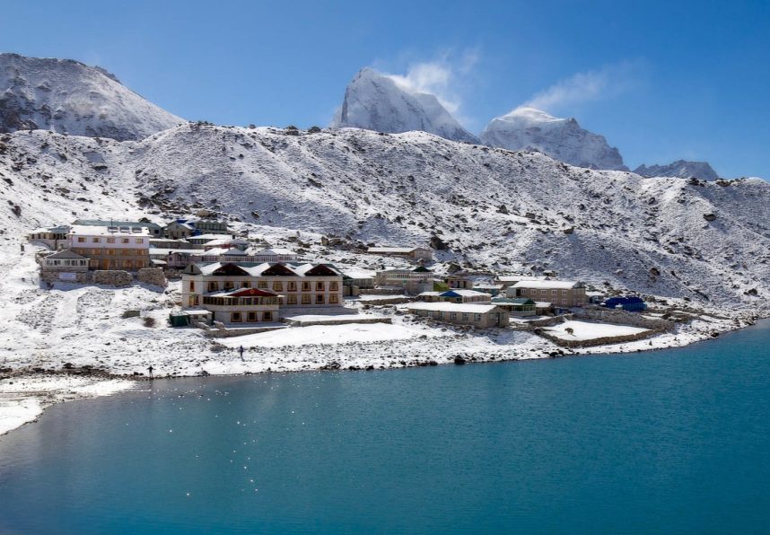 Gokyo Lake with Gokyo Village