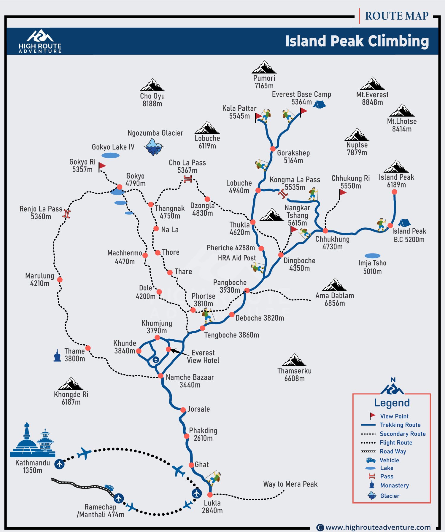Island Peak Climbing Map