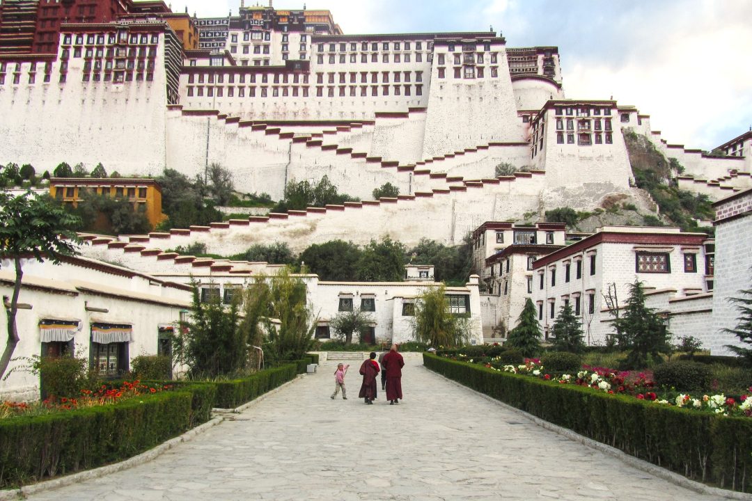 Front view of Potala Palace in Lhasa, Tibet.
