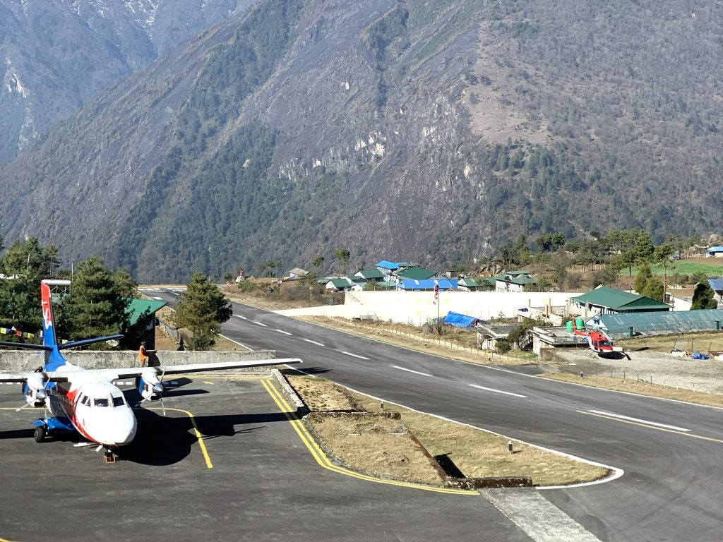 Lukla Airport - Tenzing Hillary Airport 6 Aircraft landing at Lukla Airport in the Everest region