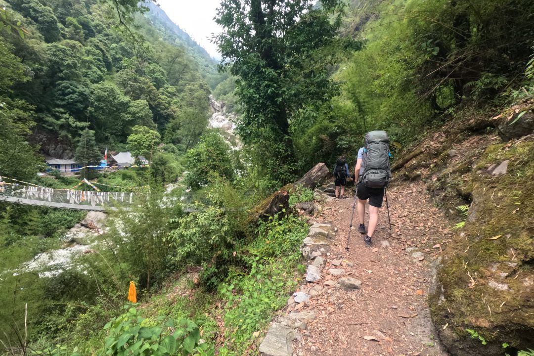 Langtang Trek route near Syabrubesi after the Bhotekoshi flood
