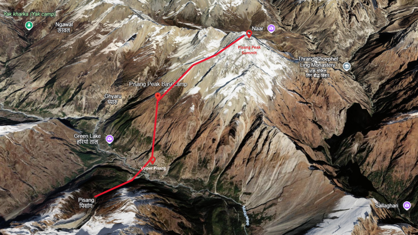 Pisang Peak Map
