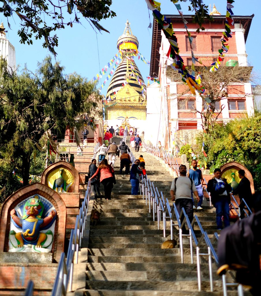 Swayambhunath Temple Stone Steps Kathmandu
